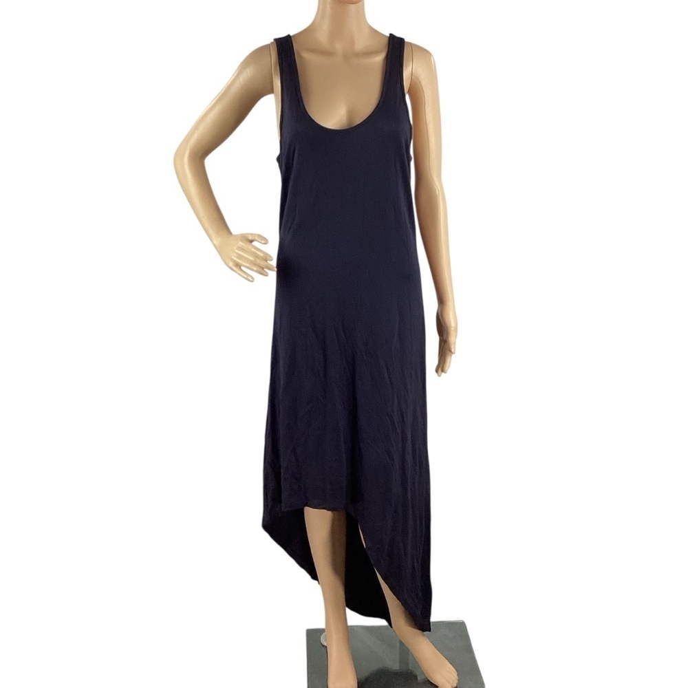 Michael Michael Kors Navy Tank Maxi Dress Asymmetrical Hem Size M